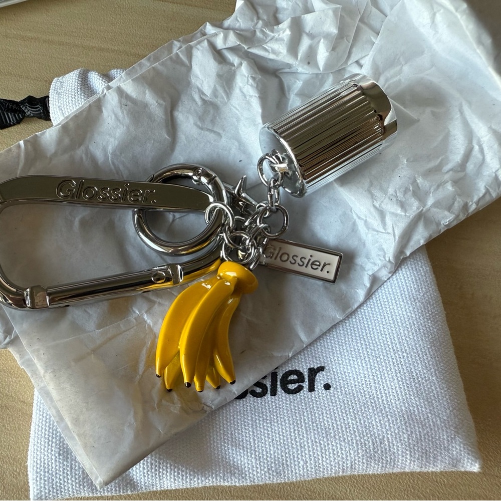 Glossier Banana Key Chain NWT
